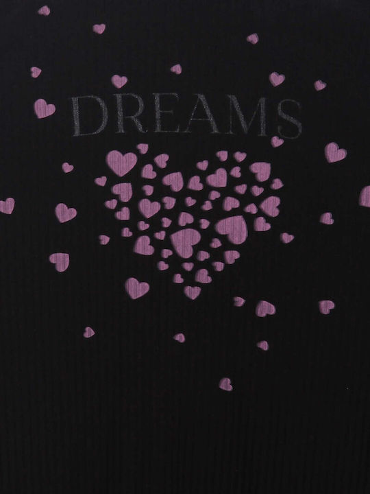 Dreams by Joyce Зимен Дамски Комплект Пижама Черен