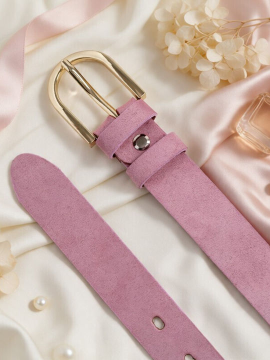 Breiter Damenledergürtel Rosa
