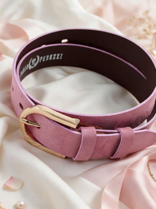 Breiter Rosa Damen-Ledergürtel