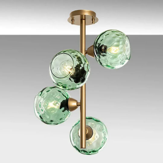 Opviq Benek Pendelleuchte Grün für 15 Leuchtmittel E27 10×10 cm