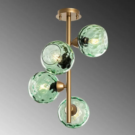 Opviq Benek Pendelleuchte Grün für 15 Leuchtmittel E27 10×10 cm