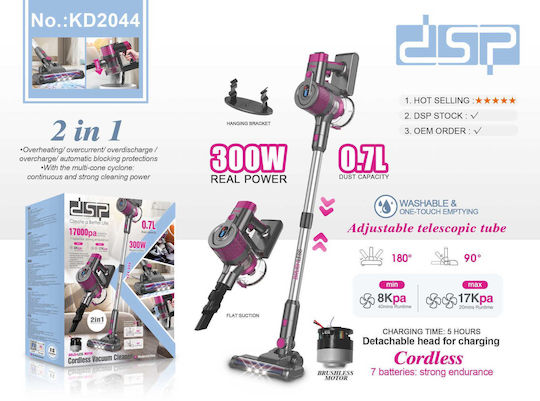 DSP KD2044 Επαναφορτιζόμενη Σκούπα 2 σε 1 Stick & Χειρός 25.9V Μωβ