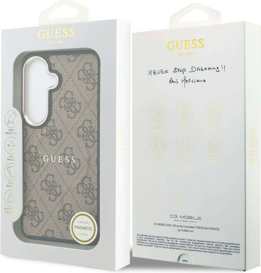 Guess Leder 4G Geprägtes Ring Classic Logo MagSafe Guhms26fep4msegw Samsung Galaxy S26 Fe Braun