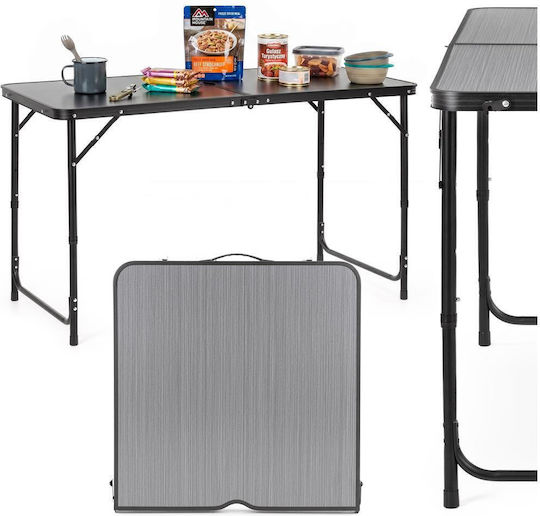Masă Pliabilă din Aluminiu pentru Camping 120x60x71cm Gri