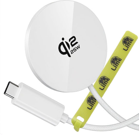Lime Qi2 Wireless Charger 25W White (LWM25W)
