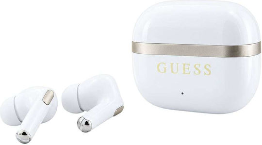 Glossy Gold Lineprinted Classic Logo Earbud Bluetooth Handsfree Ακουστικά με Θήκη Φόρτισης Χρυσά