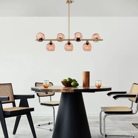 Opviq Benek Pink Pendant Light for 15 E27 Bulbs 10x10 cm