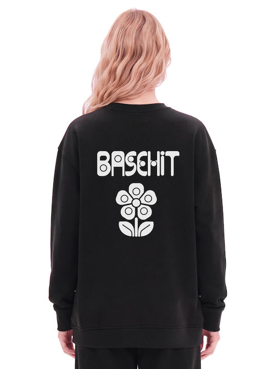 Flower Damen-Sweatshirt Schwarz