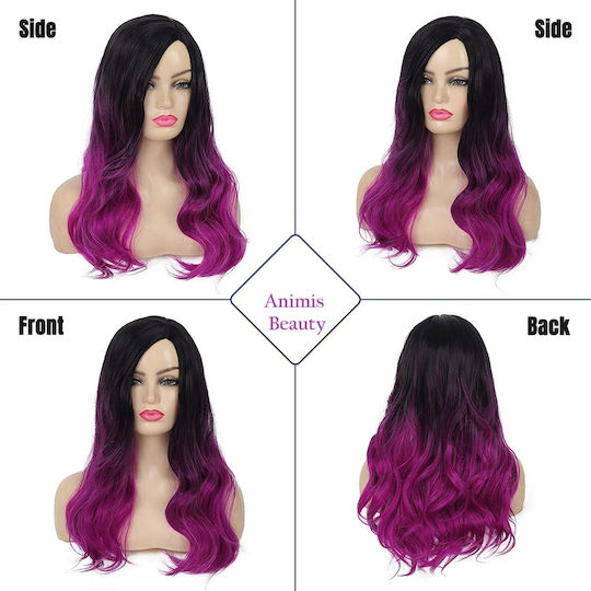 Animis Beauty Perucă cu Păr Sintetic de Culoare Violetă 60 cm
