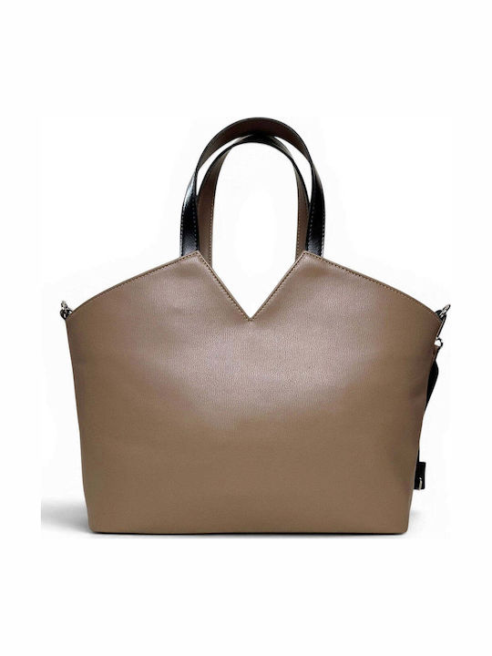 Damen-Schultertasche Triangle Tote Mokka Cigarre