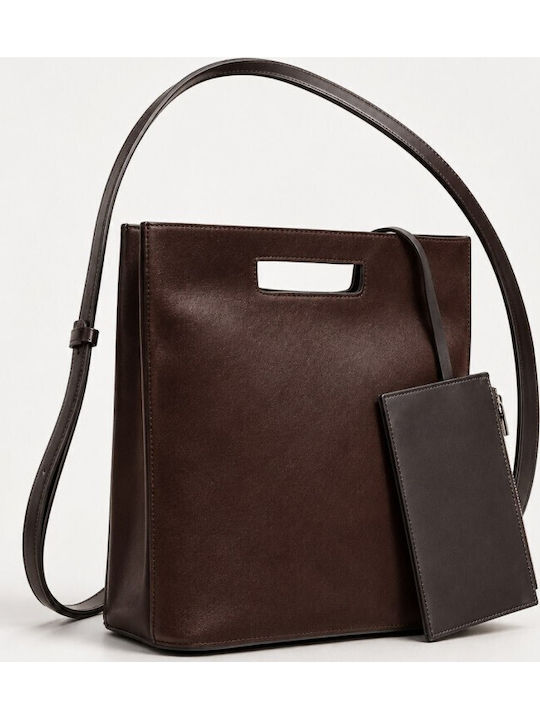 Leather Women's Shoulder / Crossbody Bag Suede Marrone