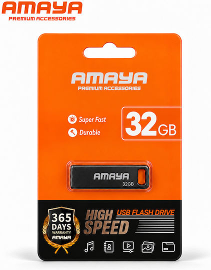 Amaya 32GB USB 2.0 Stick Μαύρο