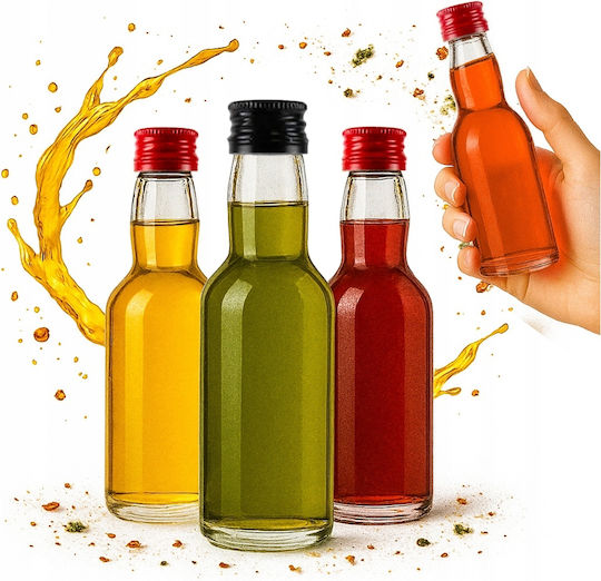 50 de Mini Monopoly Sticle din Sticlă de 40 ml Sticluțe Miniaturale Cadou pentru Alcool