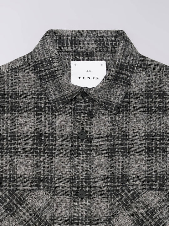 Ace Flannel Ls Cămașă Flanelată cu Mânecă Lungă, Croială Oversized, Negru/Gri