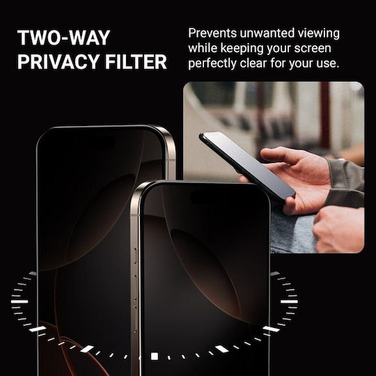 Crong Privacy 3D Armour Glass Folie de Sticlă Securizată Privacy Pentru iPhone 18 Pro Max Crgp3dagip1869p