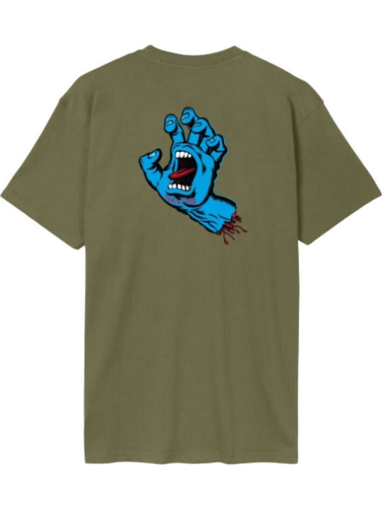 Santa Cruz Screaming Hand Chest T-shirt Khaki