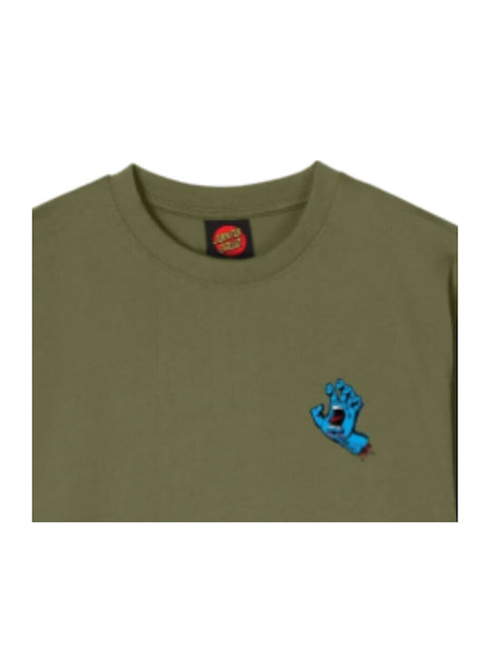 Screaming Hand Chest T-shirt Khaki