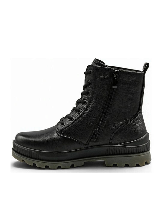 Black Leather Women's Ankle Boots