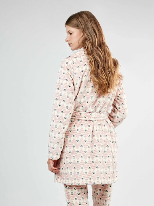 Gisela Winter Women's Robe Multicolor Paws
