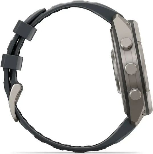 Garmin Fenix 9 Pro InReach Titanium 47 mm Водоустойчив смарт часовник с пулсомер (графитен/черна силиконова каишка)