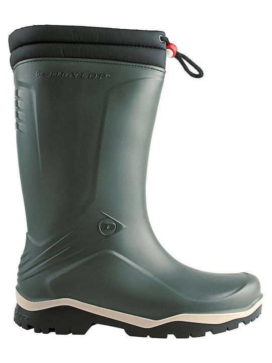 Dunlop Blizzard Unisex Knee-High Work Wellies with Fur, Green, WR Certified