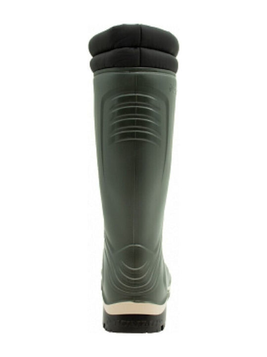 Dunlop Blizzard Unisex Knee-High Work Wellies with Fur, Green, WR Certified