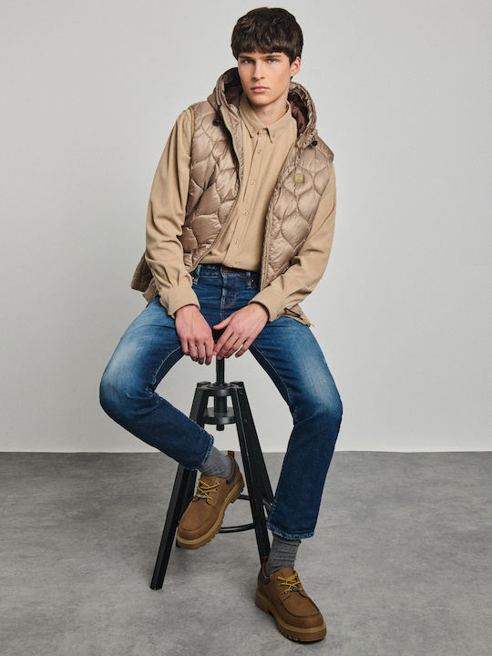 Ärmellose Jacke Taupe