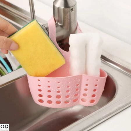 Suport pentru Burete din Plastic Roz 13x17 cm