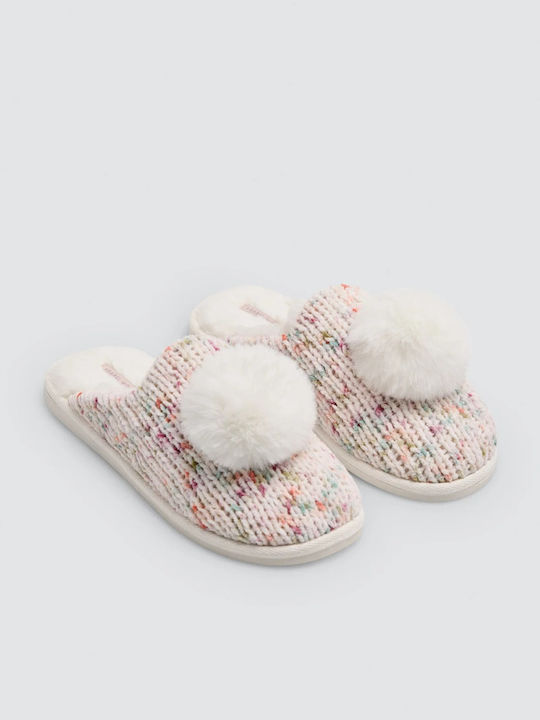 White Women's Winter Slippers