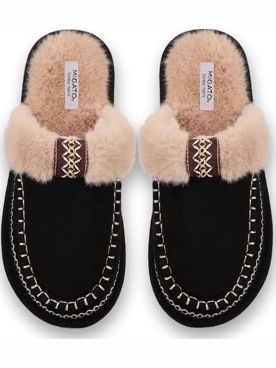 Black Women's Winter Slippers