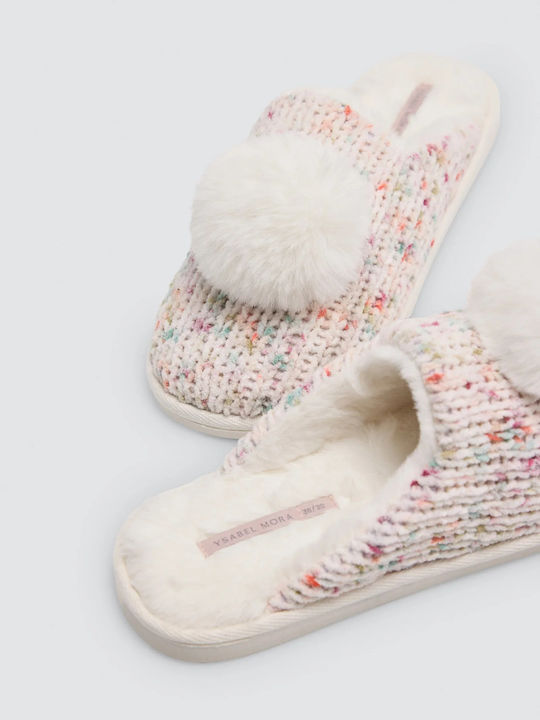 White Women's Winter Slippers