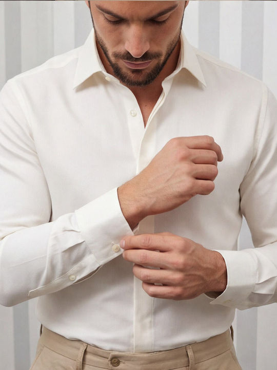 Long Sleeve Regular Fit Shirt Ecru