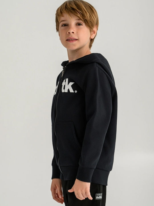 BodyTalk Kids Sweatshirt Cardigan with Hood and Pockets Blue
