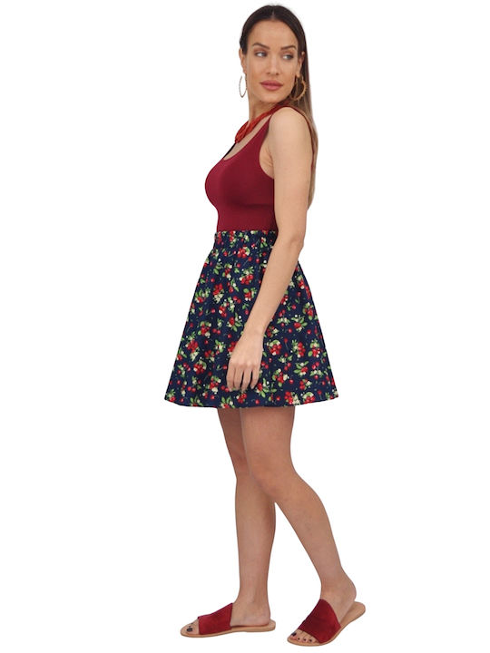 Mini Floral Black Skirt