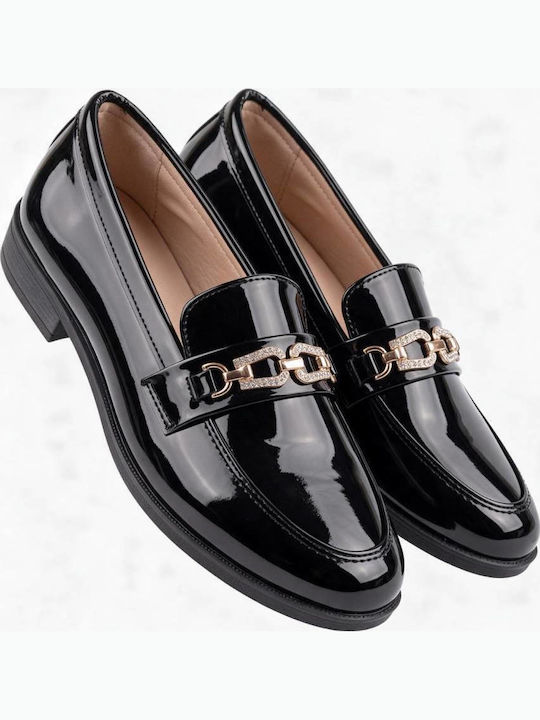 Λουστρίνι Γυναικεία Loafers σε Μαύρο Χρώμα