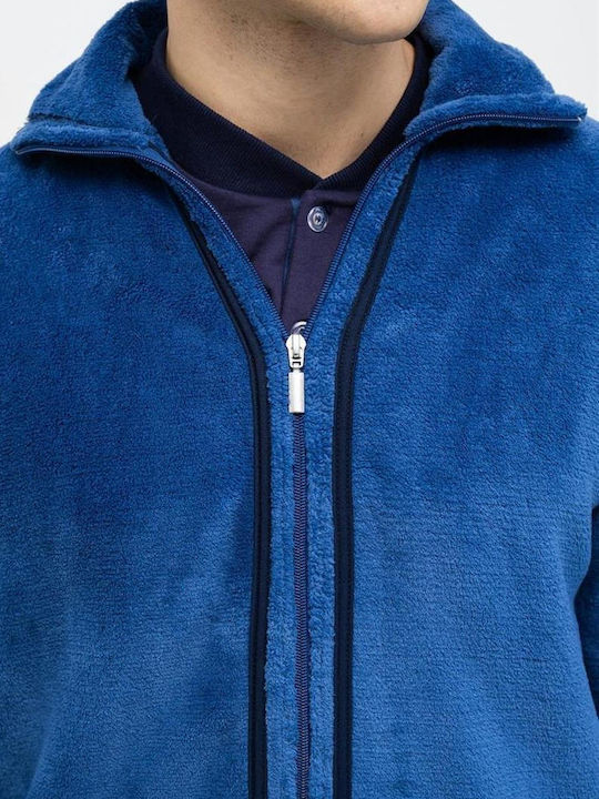 Odyssey Winterlicher Herrenbademantel Blau