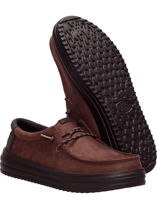 Leather Men's Moccasins in Tabac Brown Colour