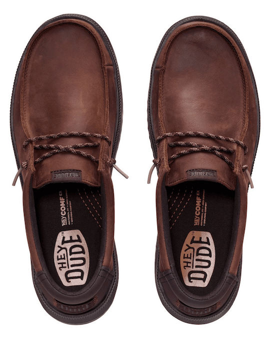 Leather Men's Moccasins in Tabac Brown Colour
