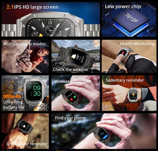 Z17 Max Stainless Steel Smartwatch με Παλμογράφο (Ασημί)