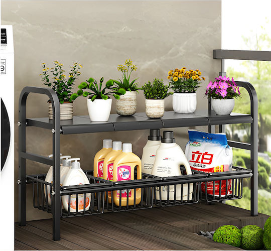 Метален стелаж за шкаф 55x38x53 см Черен Метален стелаж за шкаф 55x38x53 см Черен
