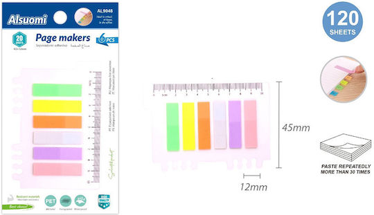 Alsuomi Велкро Самозалепващи Листчета в Кубче 120 Листа 4.5x1.2см