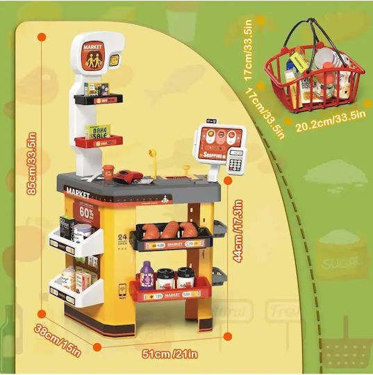 Woopie Super Market with Cash Register & Accessories for Ages 3+