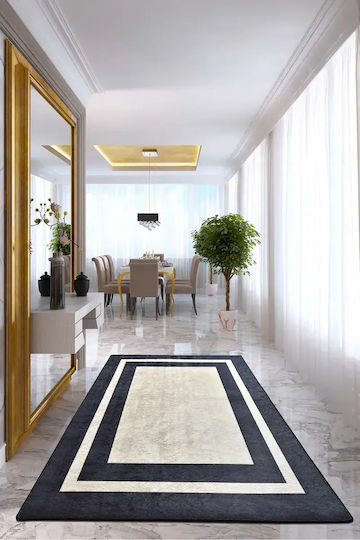 Conceptum Hypnose 1958 Rectangular Rug Black Frame 100x300cm