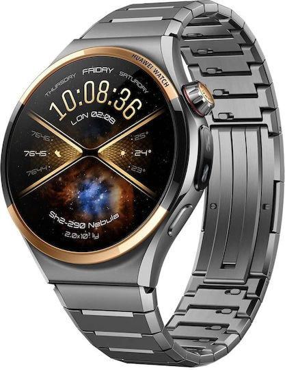 Huawei Watch 6 Pro Titanium 46 мм Водоустойчив с пулсомер (Space Edition - черна титаниева каишка)