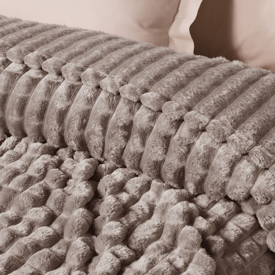 Das Home Κουβέρτα Fleece Υπέρδιπλη 220x240εκ. Taupe