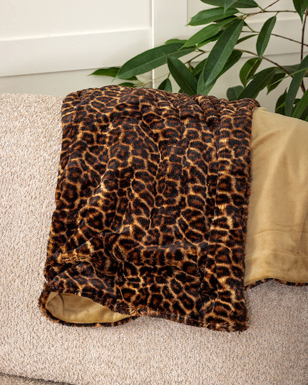 Nima Pelt Σετ Κουβέρτα Fleece Μονή 150x190εκ. Brown-black