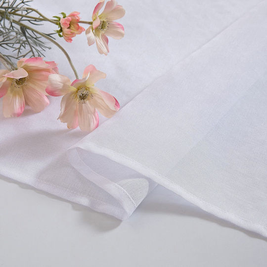 Miulee Σετ Κουρτίνες Παραθύρου με Τρουκς White 122x140εκ.