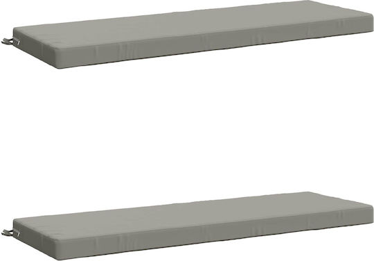 vidaXL Garden Bench Cushion Soest Grey 2 pcs 50x150 cm