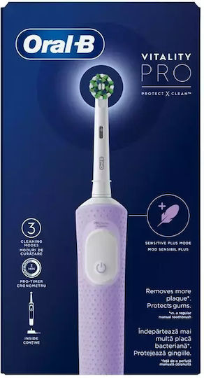 Oral-B Vitality Pro Protect X Clean Ηλεκτρική Οδοντόβουρτσα με Χρονομετρητή Βουρτσίσματος Lilac Violet
