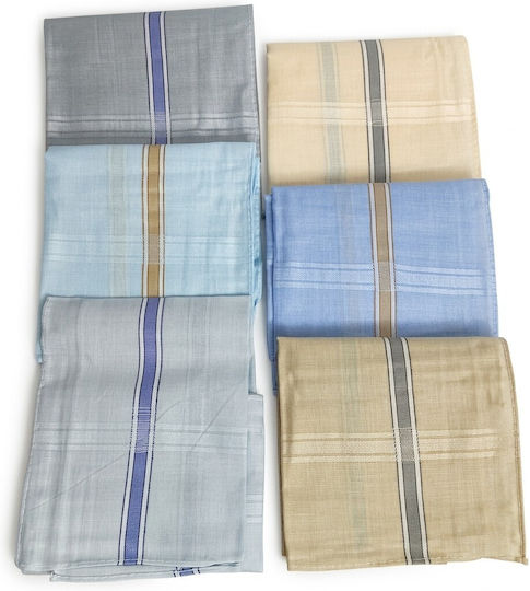 Set aus 6 bunten traditionellen Tanz-Kopftüchern aus 100 % Baumwolle mit Streifen Mark232 – 40×40 cm Multicolor